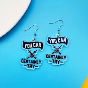 Novelty You can Certaintly Try Quoted Acrylic Boho Earrings